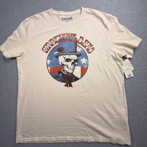 Lucky Brand Grateful Dead T-Shirt Mens XXL Cream NWT Uncle Sam Skeleton Graphic